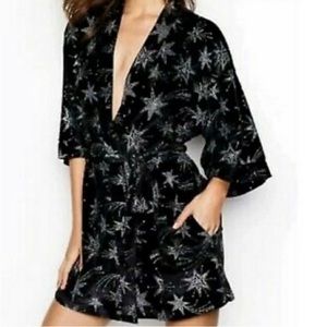 Victoria Secret Velvet Celestial Robe (Black/Silver) Limited Edition